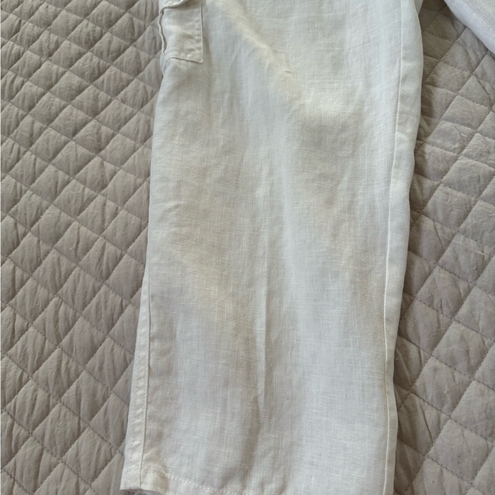 Tommy Bahama White Linen cargo crop pants - Picture 10 of 12
